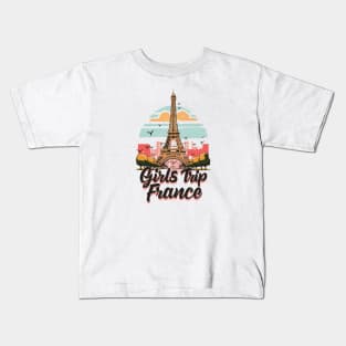 Girls Trip France Vacation Womens Holiday For Ladies Hen Party Paris Provence Cote D'azure. Kids T-Shirt